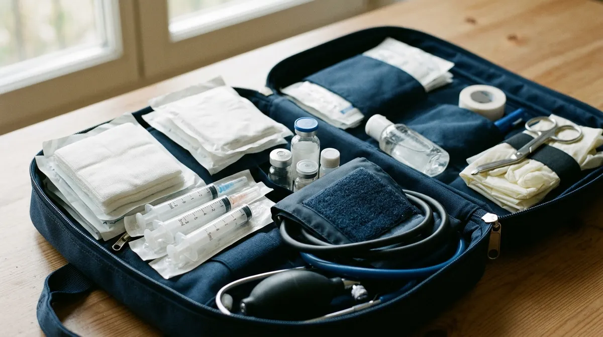 Sacoche de soins infirmiers avec matériel